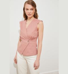 Снимка на Trendyol Pale Pink Woven Bone Button Detailed Double Breasted Woven Blouse