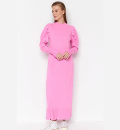 Снимка на Trendyol Pink Unlined Plain Knitted Rib/Casino Dress