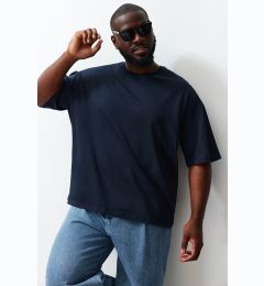 Снимка на Trendyol Plus Size Navy Blue Oversize/Wide Cut 100% T-Shirt