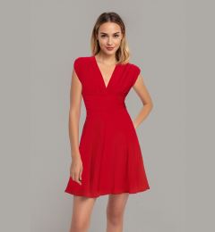 Снимка на Trendyol Red Straight Skater Sleeveless Skater/Waist Opening Flexible Sandy Mini Dress