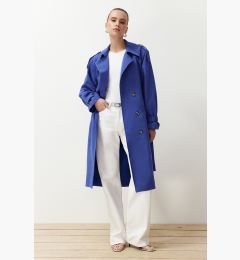 Снимка на Trendyol Saks Oversize Belted Windbreaker Detailed Water Repellent Long Trench Coat