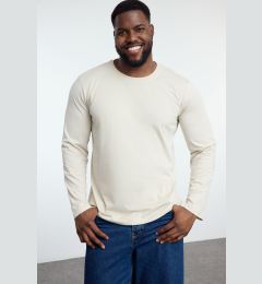 Снимка на Trendyol stone 100% Cotton Plus Size Oversize Crew Neck Basic T-shirt