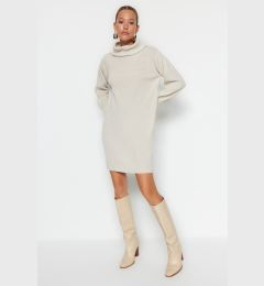 Снимка на Trendyol Stone Mini Knitwear Wide Pattern Dress