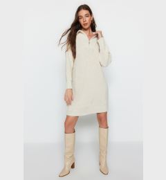 Снимка на Trendyol Stone Mini Knitwear Zipper Dress