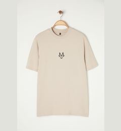 Снимка на Trendyol Stone Regular/Normal Cut Wolf Embroidered 100% Cotton T-Shirt