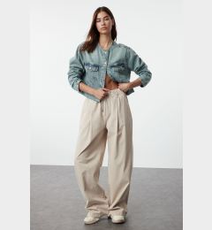 Снимка на Trendyol Stone Waist Detail High Waist Extra Wide Leg Palazzo Jeans