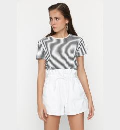 Снимка на Trendyol White High Waist Denim Shorts With Elastic Waist