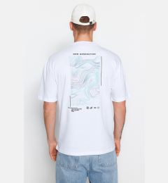 Снимка на Trendyol White Oversize/Wide Cut Printed 100% Cotton T-Shirt