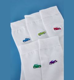 Снимка на Trendyol White Unisex 5 Pack College/Tennis/Medium Embroidered Cotton Socks