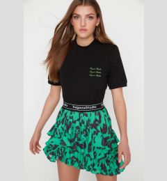 Снимка на Trendyol X Sagaza Studio Black Knitted T-Shirt with Embroidery Detail