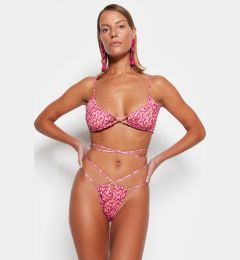 Снимка на Trendyol животински печат триъгълник вратовръзка бикини отгоре