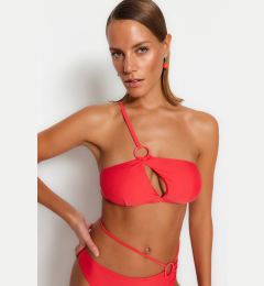 Снимка на Trendyol червено едно рамо изрязани / прозорец бикини отгоре