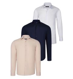 Снимка на TRIPLE SET G726 DEWBERRY SHIRT-NAVY BLUE-WHITE-BEIGE