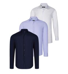 Снимка на TRIPLE SET G726 DEWBERRY SHIRT-NAVY BLUE-WHITE-LILAC
