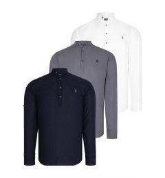 Снимка на TRIPLE SET G783 DEWBERRY JUDGE COLLAR SHIRT-NAVY-WHITE-ANTHRACITE