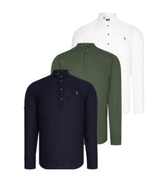 Снимка на TRIPLE SET G783 DEWBERRY JUDGE COLLAR SHIRT-NAVY-WHITE-KHAKI