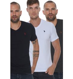 Снимка на TRIPLE SET T8568 DEWBERRY V-NECK MEN'S T-SHIRT-ANTHRACITE-WHITE-NAVY BLUE