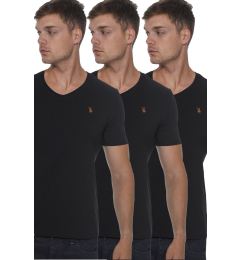 Снимка на TRIPLE SET T8568 DEWBERRY V-NECK MEN'S T-SHIRT-BLACK-BLACK-BLACK