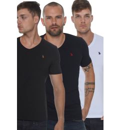 Снимка на TRIPLE SET T8568 DEWBERRY V-NECK MEN'S T-SHIRT-BLACK-WHITE-NAVY BLUE