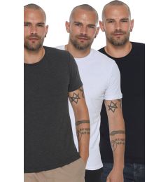 Снимка на TRIPLE SET T8569 DEWBERRY BICYCLE COLLAR MEN'S T-SHIRT-ANTHRACITE-WHITE-NAVY BLUE