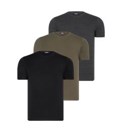 Снимка на TRIPLE SET T8569 DEWBERRY BIKE COLLAR MENS T-SHIRT-BLACK-ANTHRACITE-KHAKI