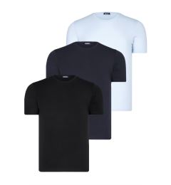 Снимка на TRIPLE SET T8569 DEWBERRY BIKE COLLAR MENS T-SHIRT-BLACK-NAVY BLUE-BLUE