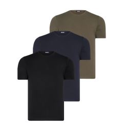 Снимка на TRIPLE SET T8569 DEWBERRY BIKE COLLAR MENS T-SHIRT-BLACK-NAVY BLUE-KHAKI