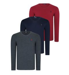Снимка на TRIPLE SET T8587 DEWBERRY V-NECK MEN'S SWEATSHIRT-NAVY-ANTHRACITE-BURGUNDY