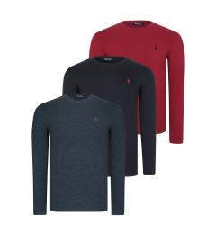 Снимка на TRIPLE SET T8588 DEWBERRY ROUND NECK MEN'S SWEATSHIRT-BLACK-ANTHRACITE-BURGUNDY