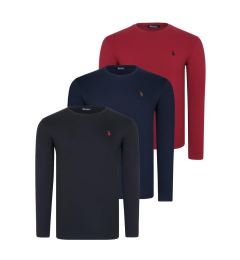 Снимка на TRIPLE SET T8588 DEWBERRY ROUND NECK MEN'S SWEATSHIRT-BLACK-NAVY-BURGUNDY