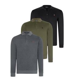 Снимка на TRIPLE SET V4007 DEWBERRY MEN'S SWEATSHIRT-BLACK-ANTHRACITE-KHAKI