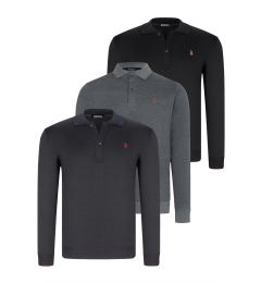 Снимка на TRIPLE SET V4007 DEWBERRY MEN'S SWEATSHIRT-BLACK-NAVY-ANTHRACITE