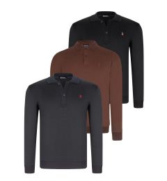 Снимка на TRIPLE SET V4007 DEWBERRY MEN'S SWEATSHIRT-BLACK-NAVY-BROWN