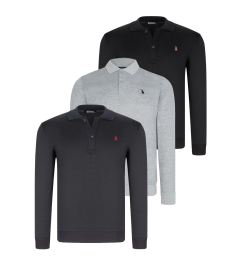 Снимка на TRIPLE SET V4007 DEWBERRY MEN'S SWEATSHIRT-BLACK-NAVY-GREY