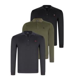 Снимка на TRIPLE SET V4007 DEWBERRY MEN'S SWEATSHIRT-BLACK-NAVY-KHAKI
