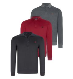 Снимка на TRIPLE SET V4007 DEWBERRY MEN'S SWEATSHIRT-NAVY-ANTHRACITE-BURGUNDY