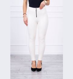 Снимка на Trousers with decorative zipper at the front ecru