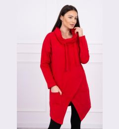 Снимка на Tunic with a clutch on the front Oversize red