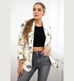 Снимка на Turecki Cotton jacket with a colorful print ecru