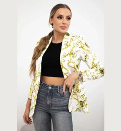 Снимка на Turecki Cotton jacket with a colorful print ecru+yellow