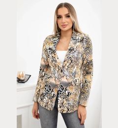 Снимка на Turecki Printed cotton jacket with a button beige