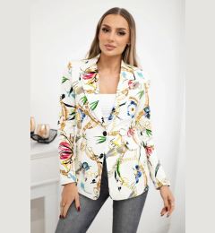 Снимка на Turecki Printed cotton jacket with a button ecru