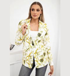 Снимка на Turecki Printed cotton jacket with a button ecru+yellow