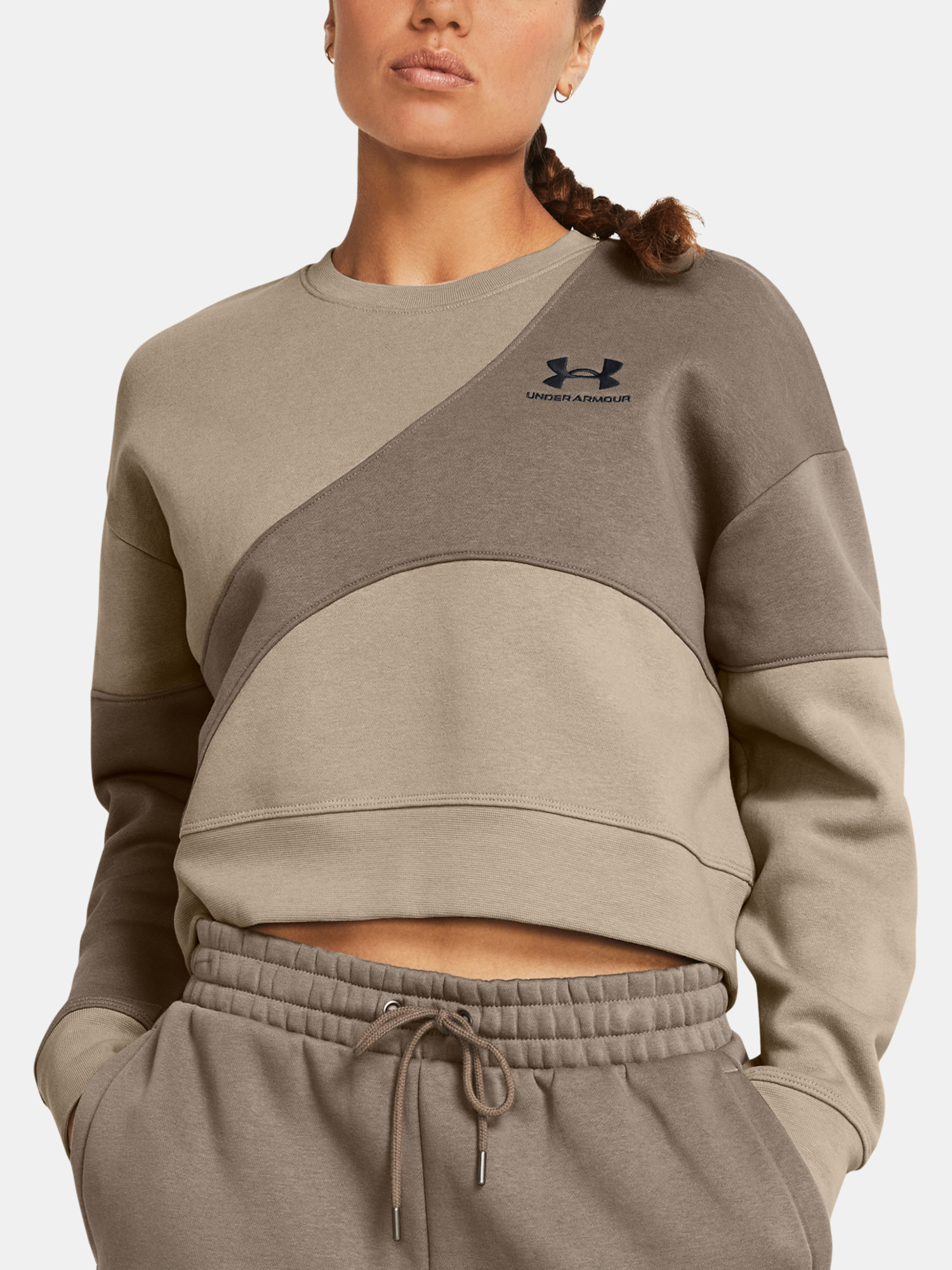 Снимка на Under Armour Sweatshirt Essential Fleece Crop Crew-BRN - Women