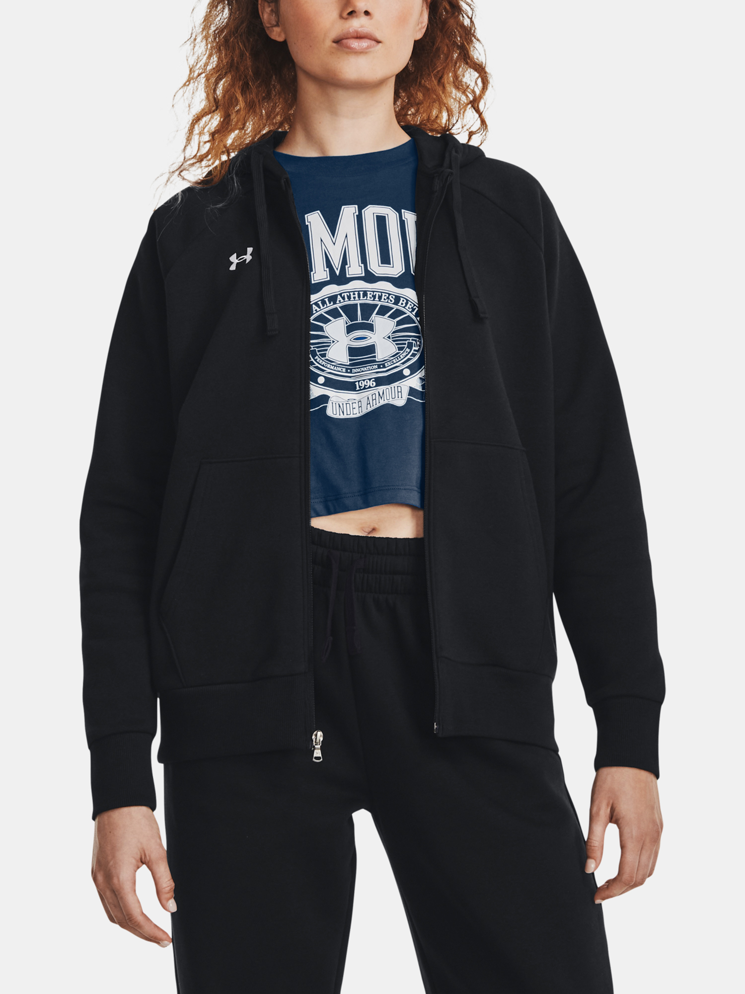 Снимка на Under Armour Sweatshirt UA Rival Fleece FZ Hoodie-BLK - Ladies