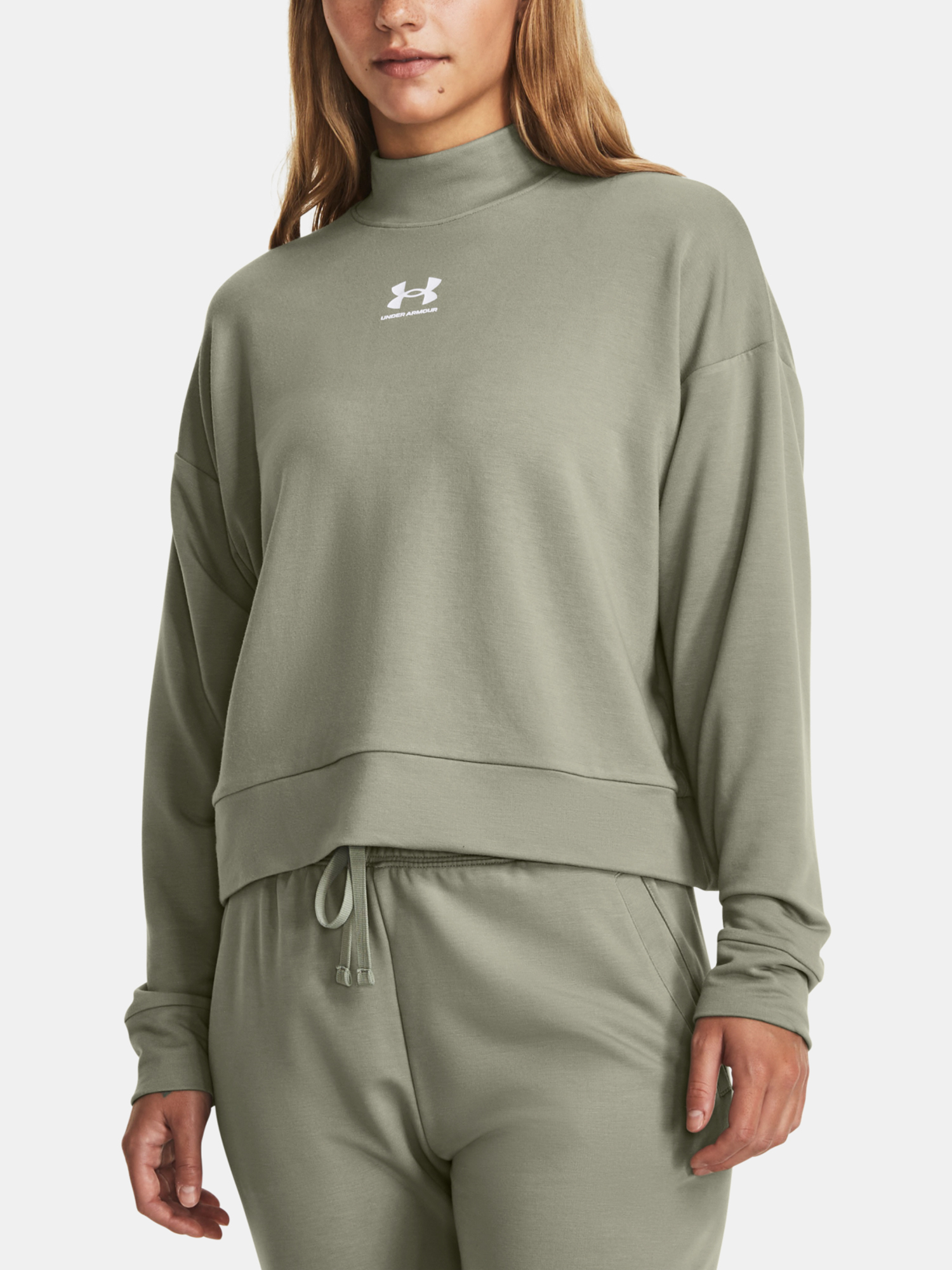 Снимка на Under Armour Sweatshirt UA Rival Terry Mock Crew-GRN - Women