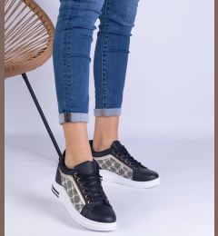 Снимка на UR/CEO Black women's hidden wedge sneakers Rondario