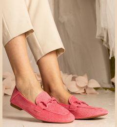 Снимка на UR/CEO Pink perforated women's moccasins with decoration Mensory