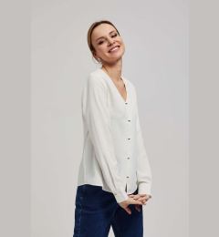 Снимка на V-neck shirt with fine buttons