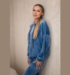 Снимка на Velour set kangaroo sweatshirt + trousers denim